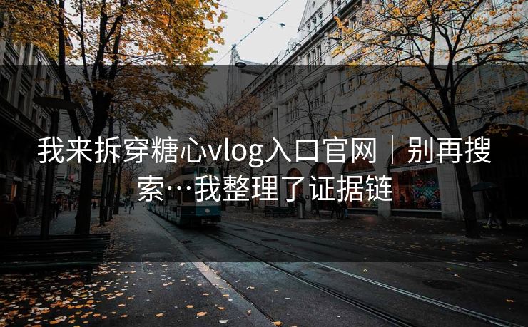 我来拆穿糖心vlog入口官网｜别再搜索…我整理了证据链